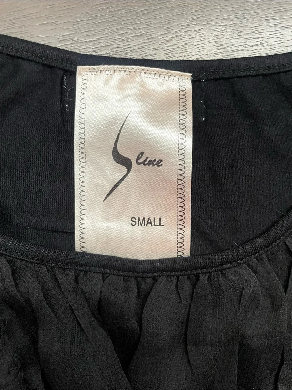 Sleeveless Black Ruffle-Trim Blouse - Small